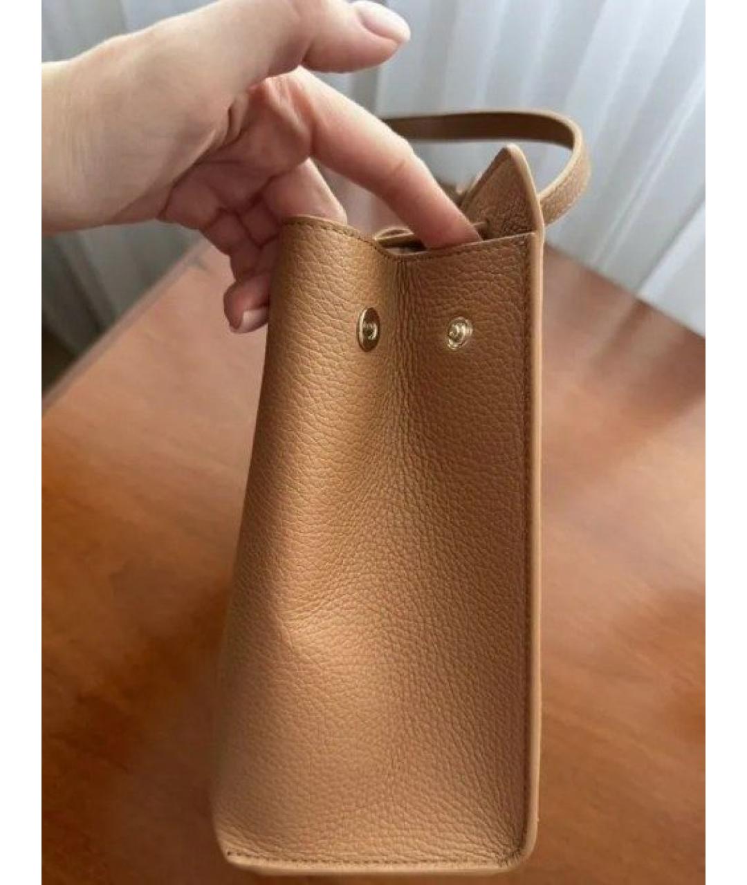 FURLA Коричневая кожаная сумка через плечо, фото 5