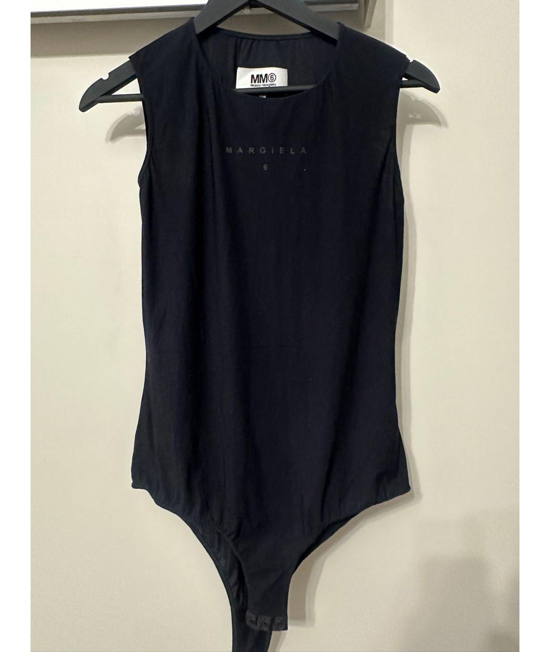 MM6 MAISON MARGIELA Черная полиэстеровая майка, фото 3