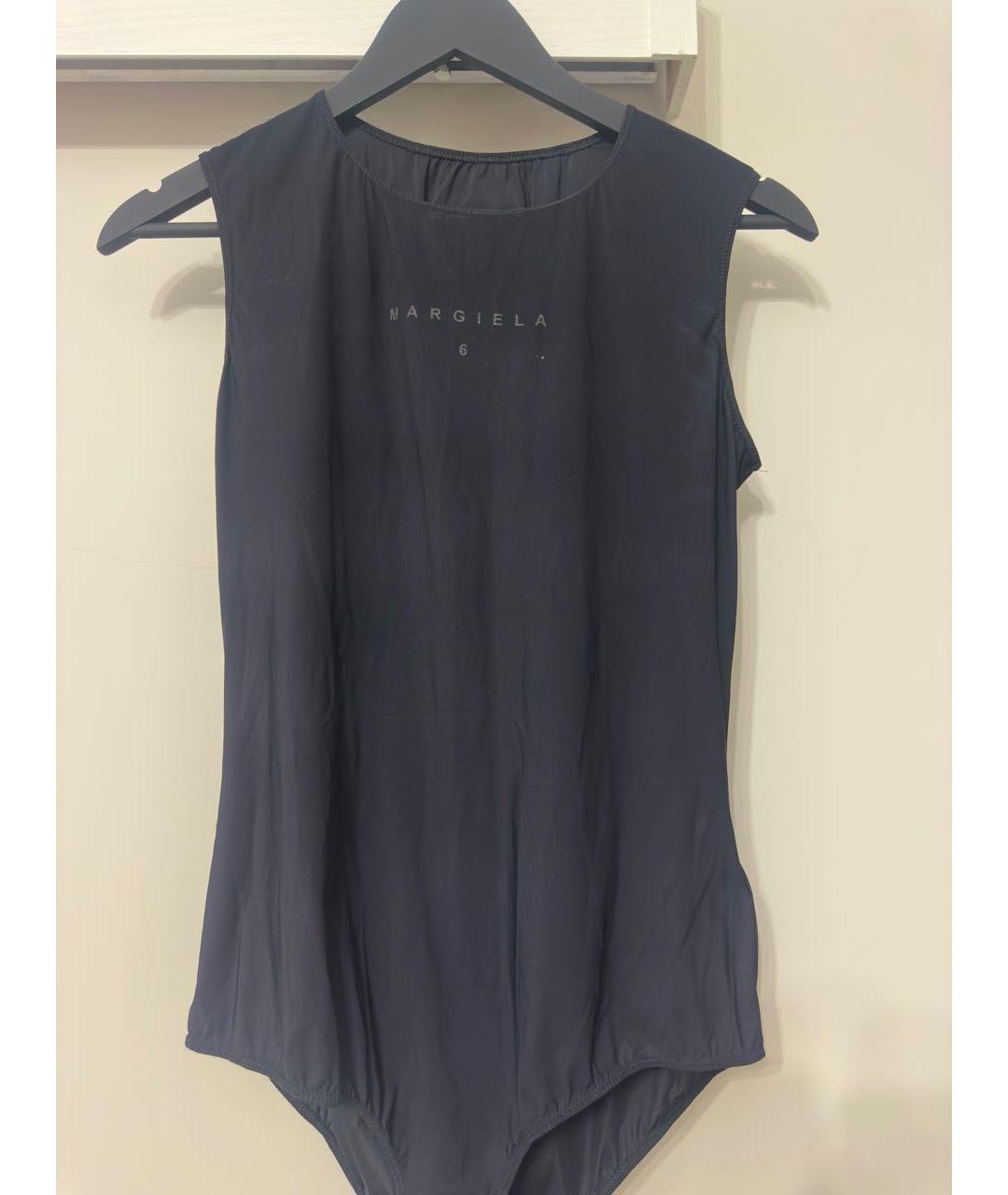 MM6 MAISON MARGIELA Черная полиэстеровая майка, фото 4