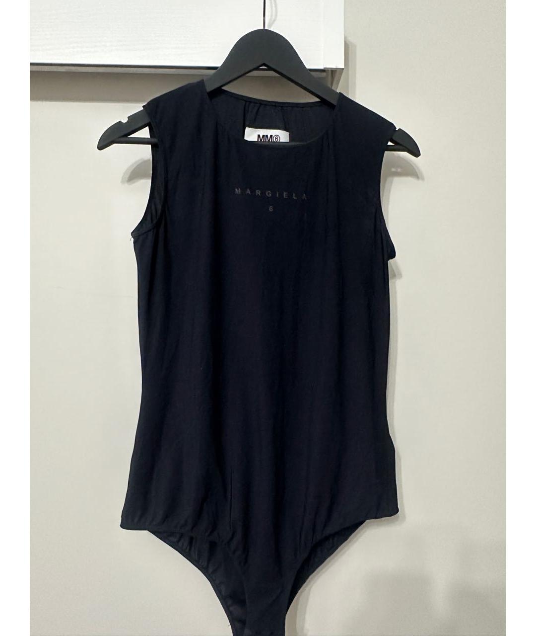 MM6 MAISON MARGIELA Черная полиэстеровая майка, фото 5