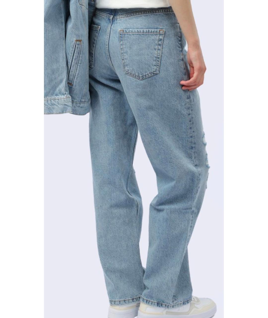 HUGO Синие хлопковые прямые джинсы, фото 5