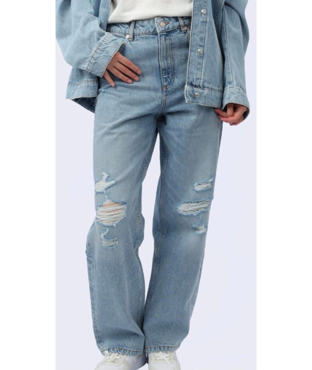 HUGO Синие хлопковые прямые джинсы, фото 2