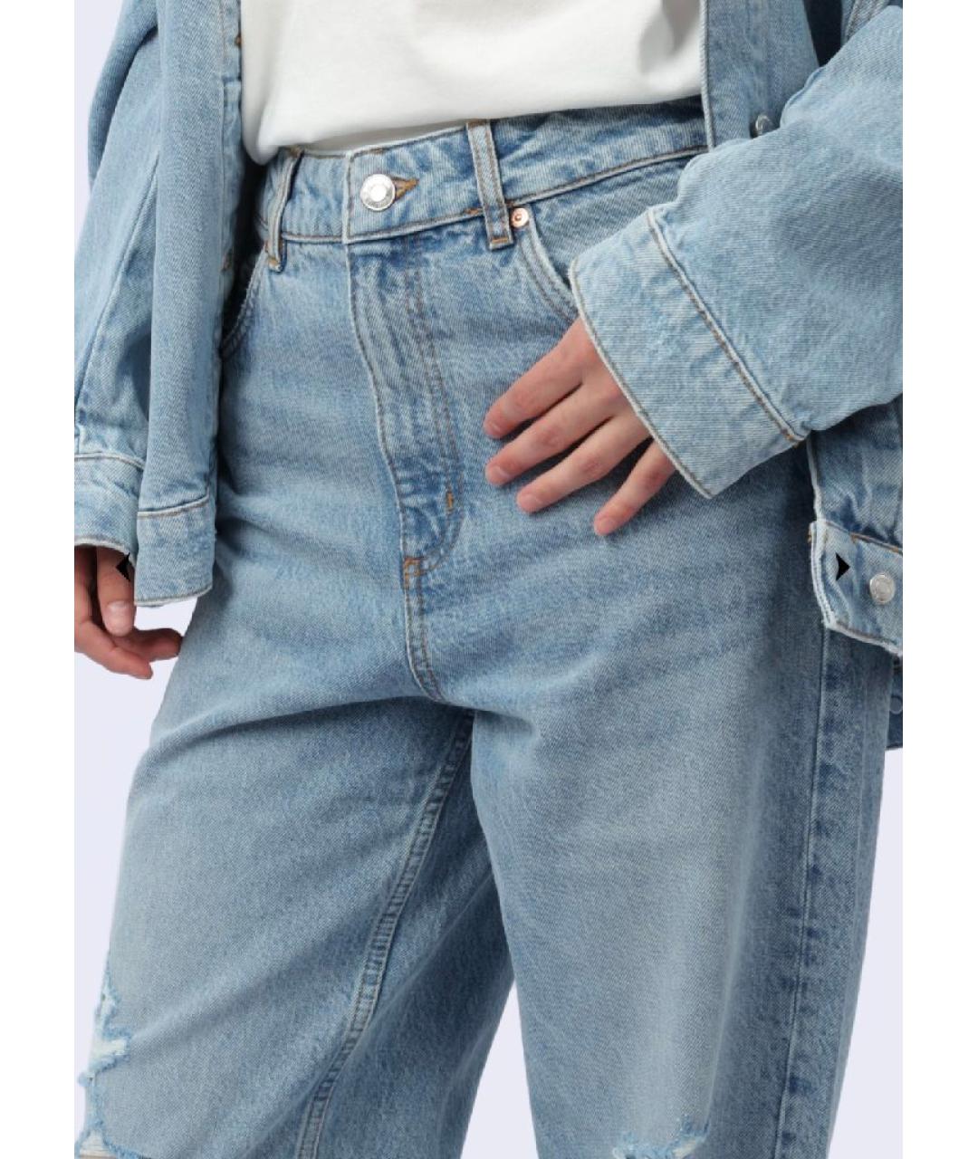 HUGO Синие хлопковые прямые джинсы, фото 4