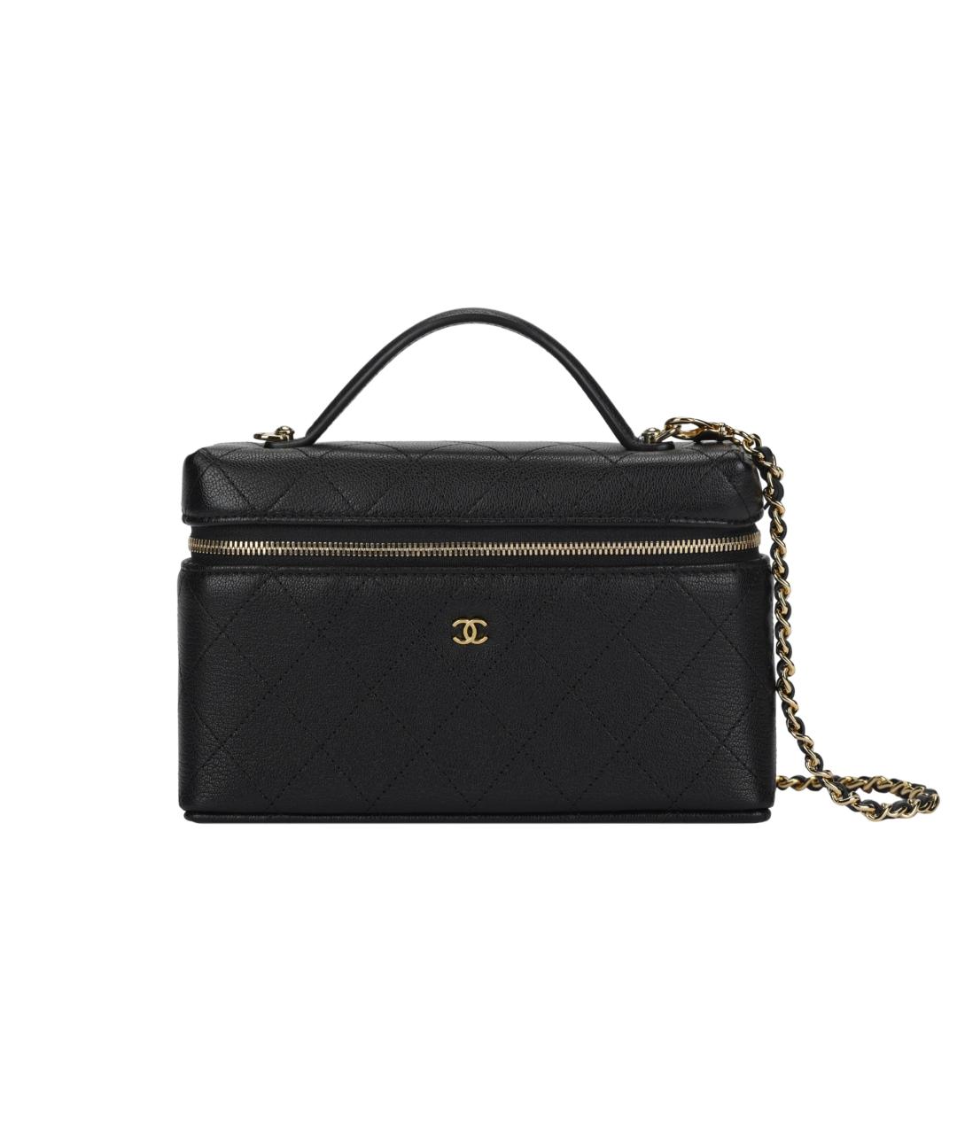 CHANEL Черная кожаная косметичка, фото 5