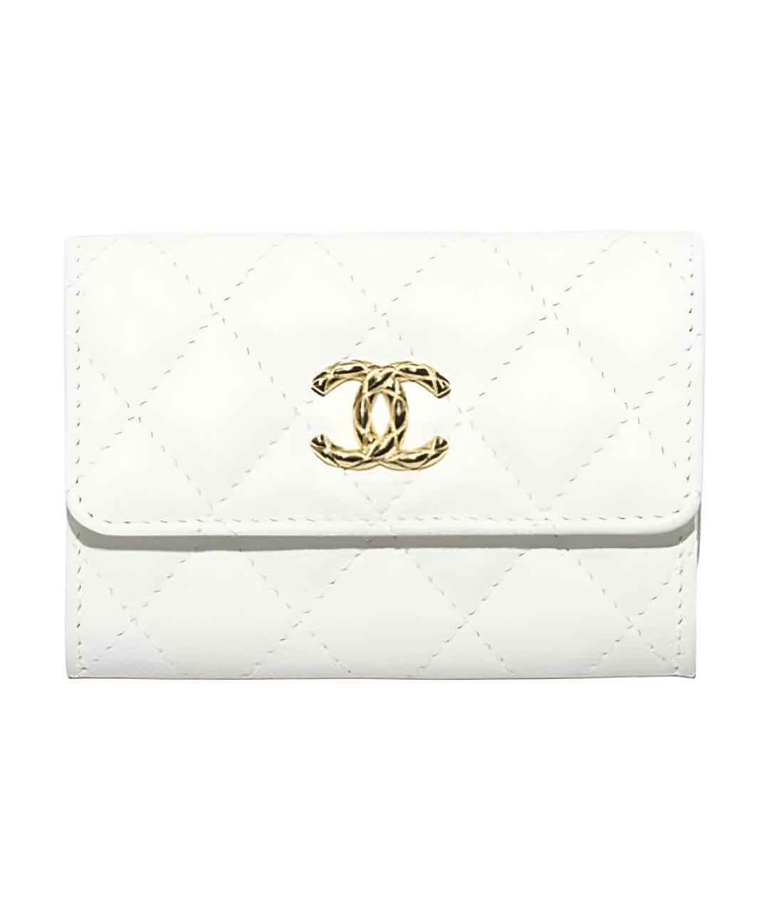 CHANEL Белый кожаный кардхолдер, фото 1