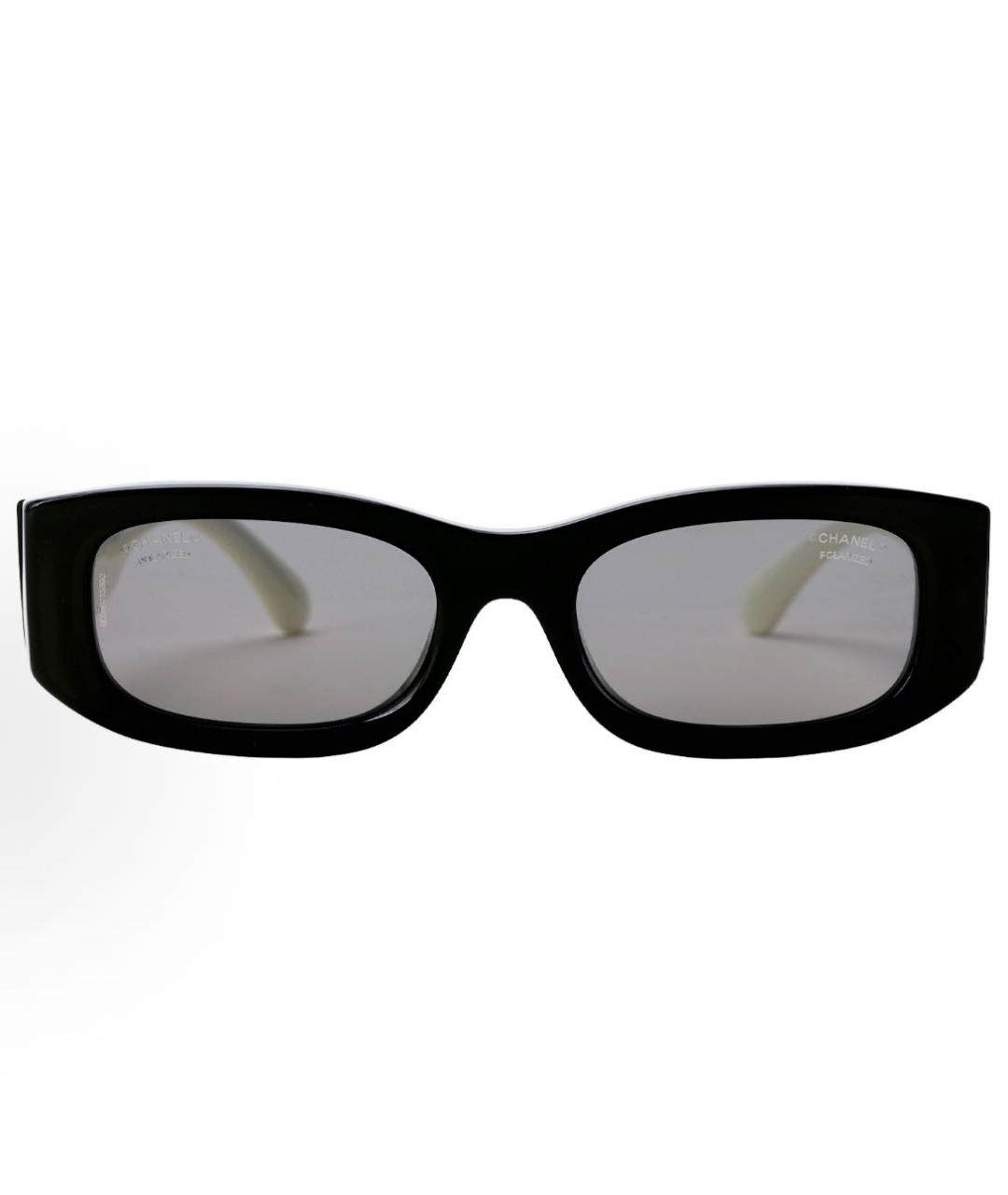 CHANEL Черные пластиковые солнцезащитные очки, фото 2