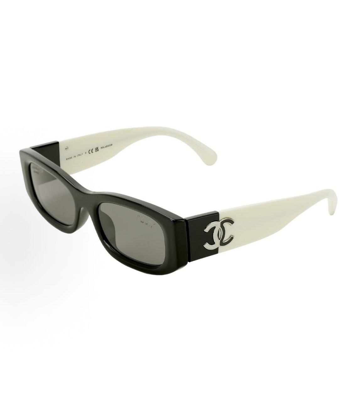 CHANEL Черные пластиковые солнцезащитные очки, фото 4