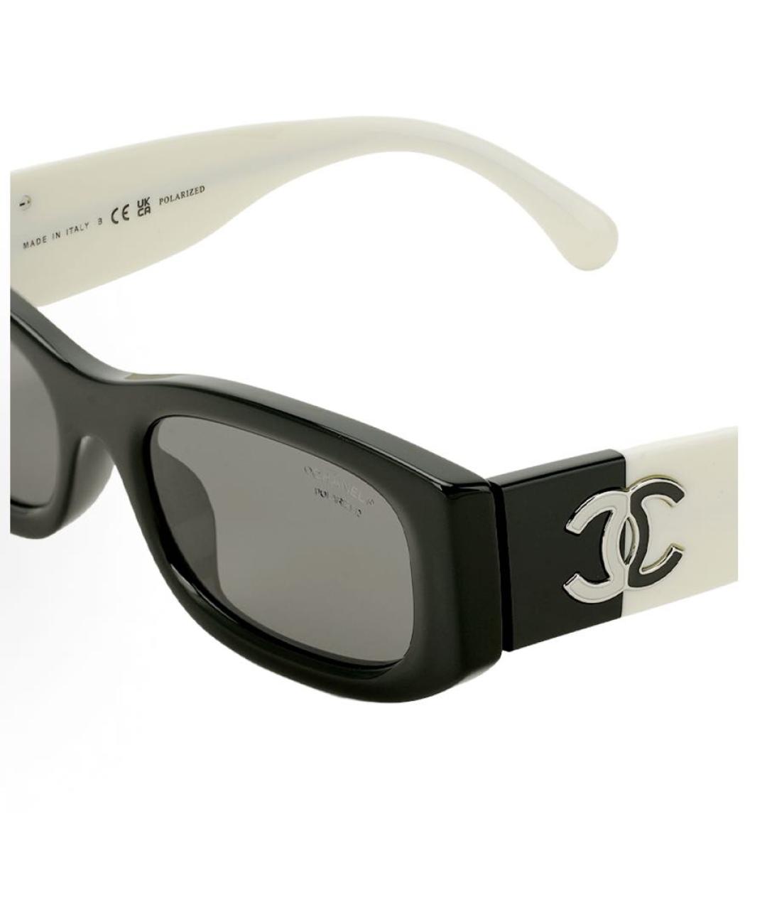 CHANEL Черные пластиковые солнцезащитные очки, фото 3