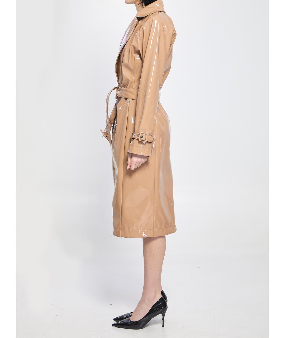 DOLCE&GABBANA Бежевый полиэстеровый тренч/плащ, фото 3