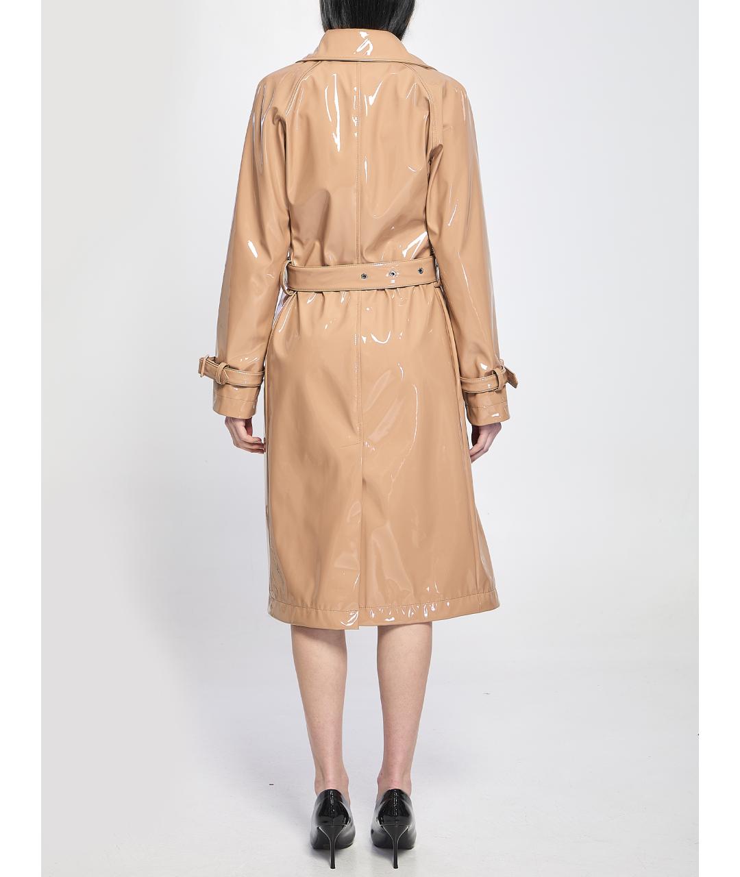 DOLCE&GABBANA Бежевый полиэстеровый тренч/плащ, фото 4