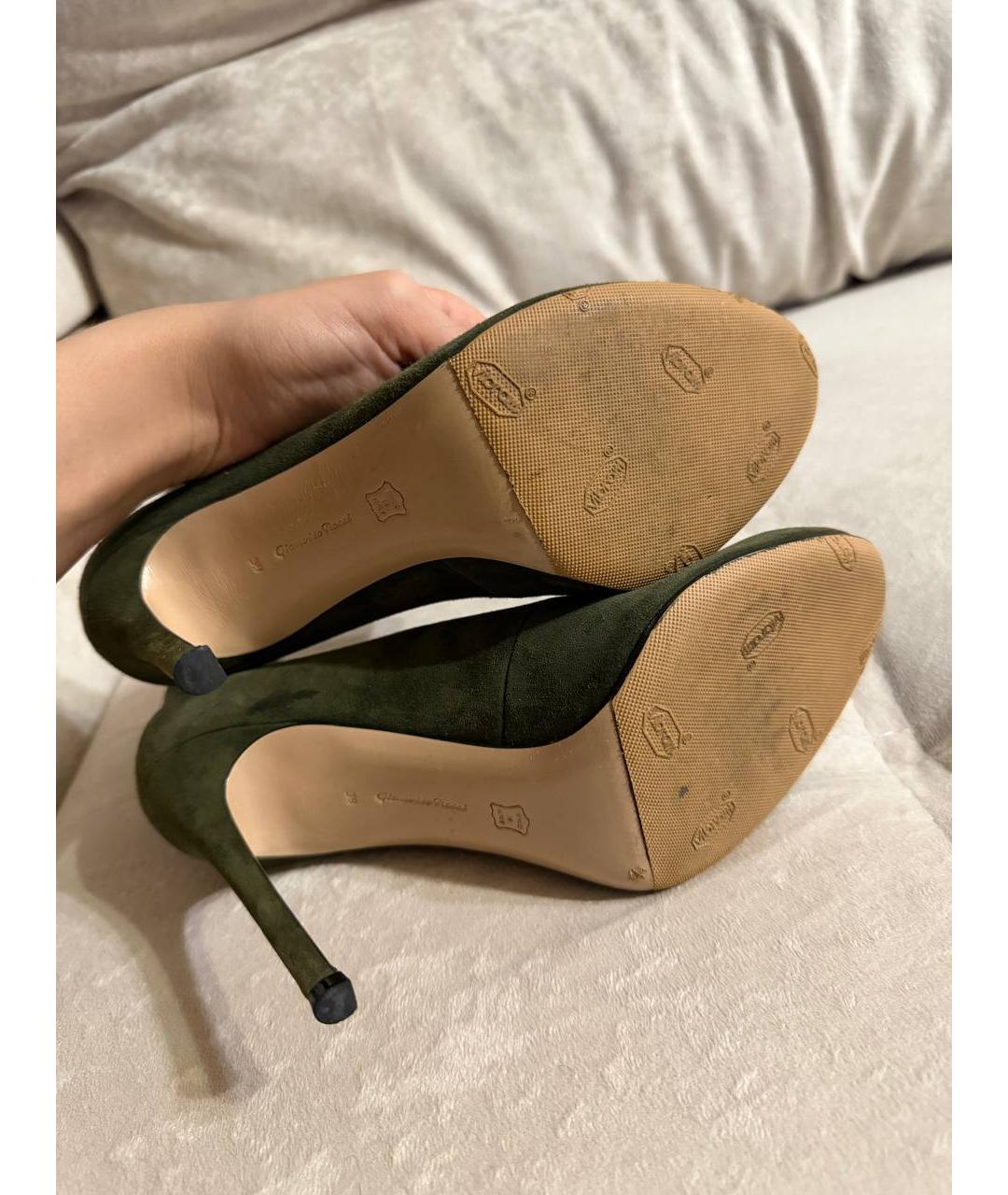 GIANVITO ROSSI Хаки замшевые туфли, фото 5