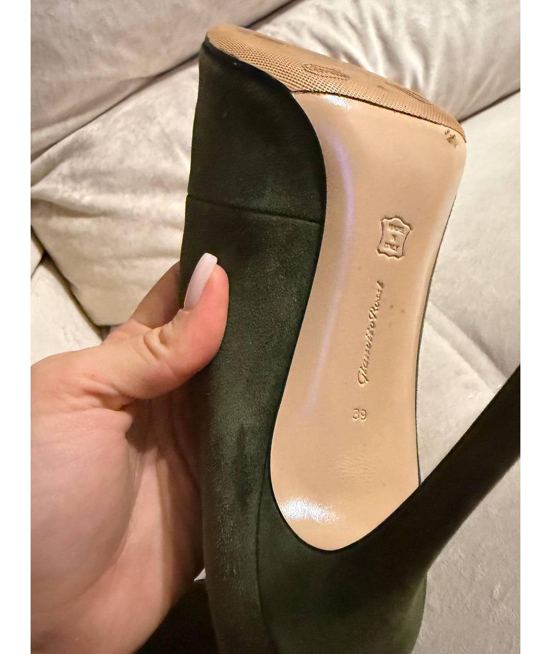 GIANVITO ROSSI Хаки замшевые туфли, фото 6