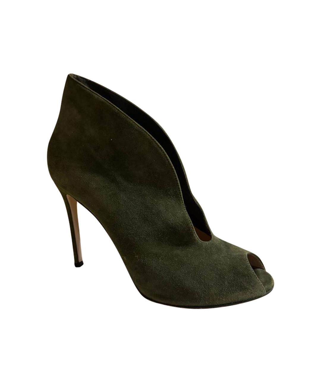 GIANVITO ROSSI Хаки замшевые туфли, фото 1