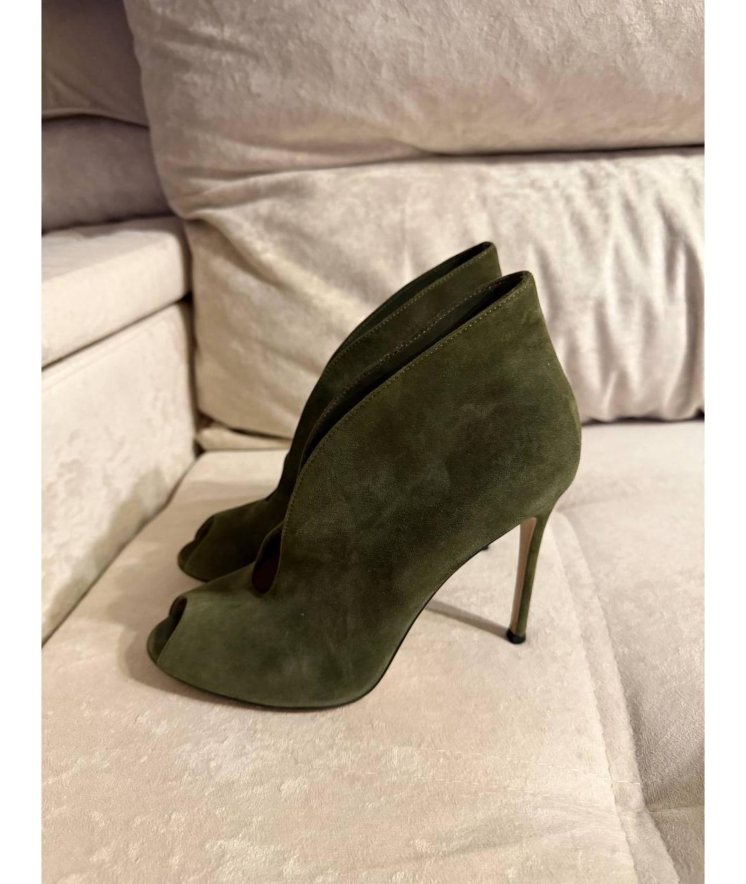 GIANVITO ROSSI Хаки замшевые туфли, фото 4
