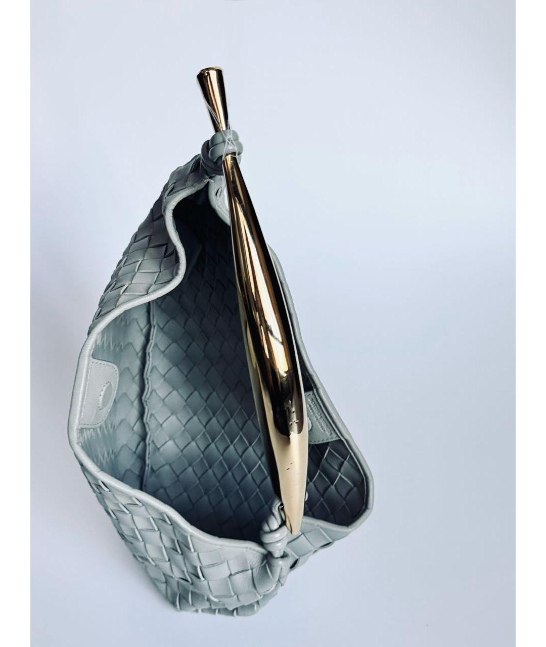 BOTTEGA VENETA Серая кожаная сумка с короткими ручками, фото 4