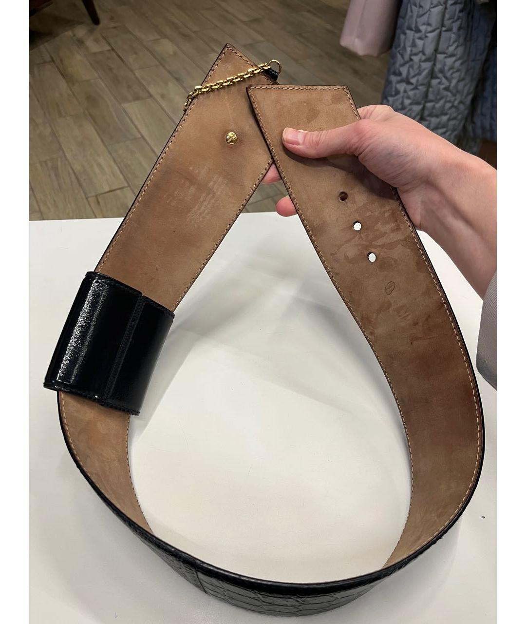 ALEXANDER MCQUEEN Черный кожаный ремень, фото 5