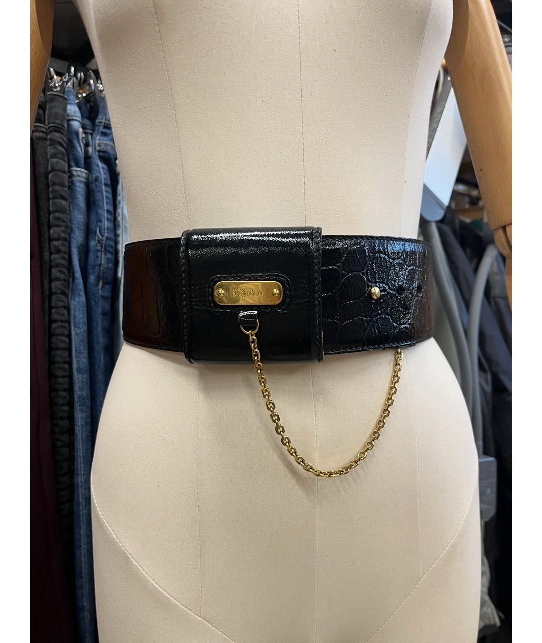 ALEXANDER MCQUEEN Черный кожаный ремень, фото 2