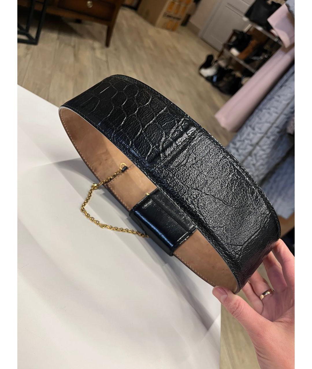 ALEXANDER MCQUEEN Черный кожаный ремень, фото 8