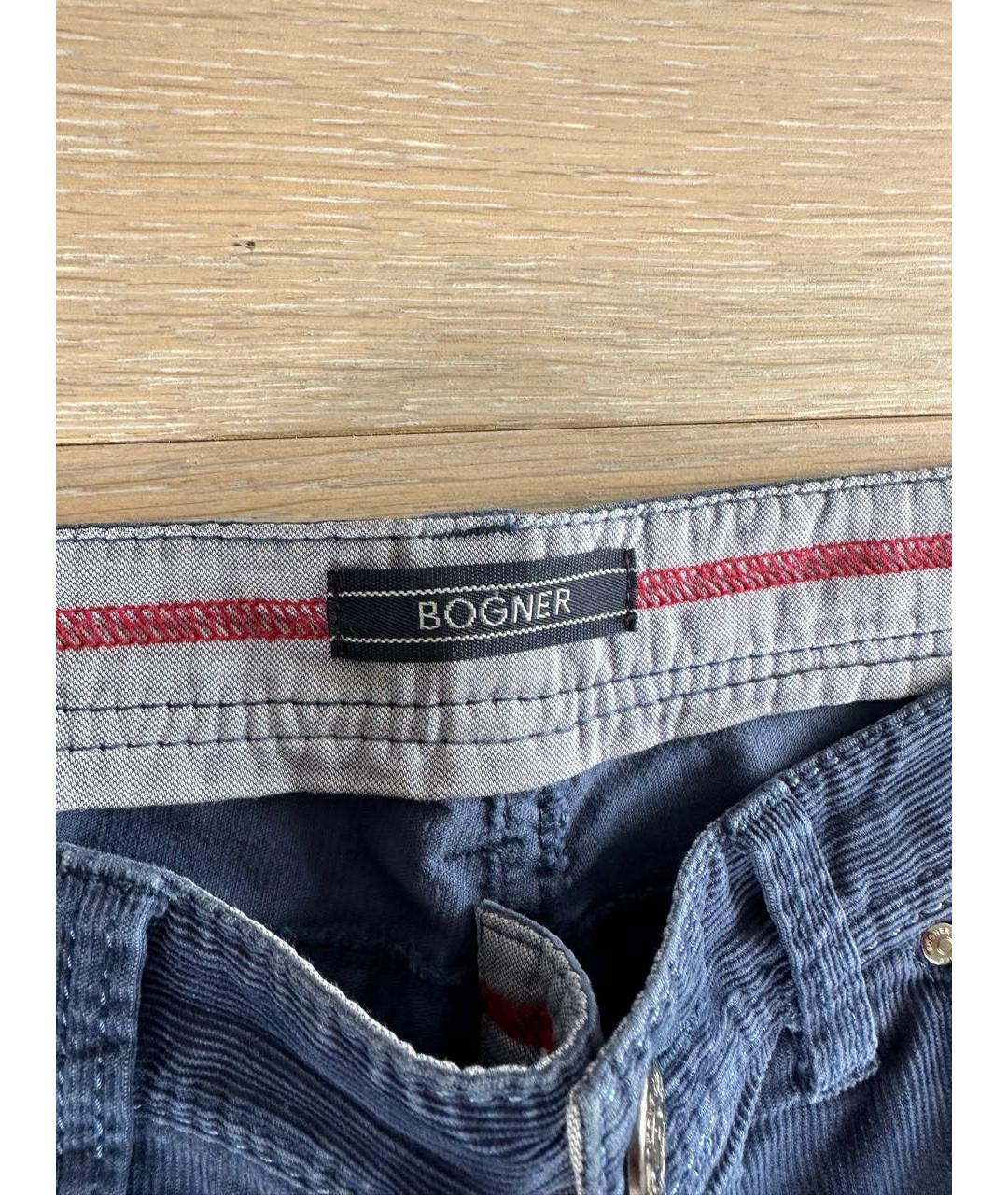 BOGNER Темно-синие велюровые повседневные брюки, фото 2