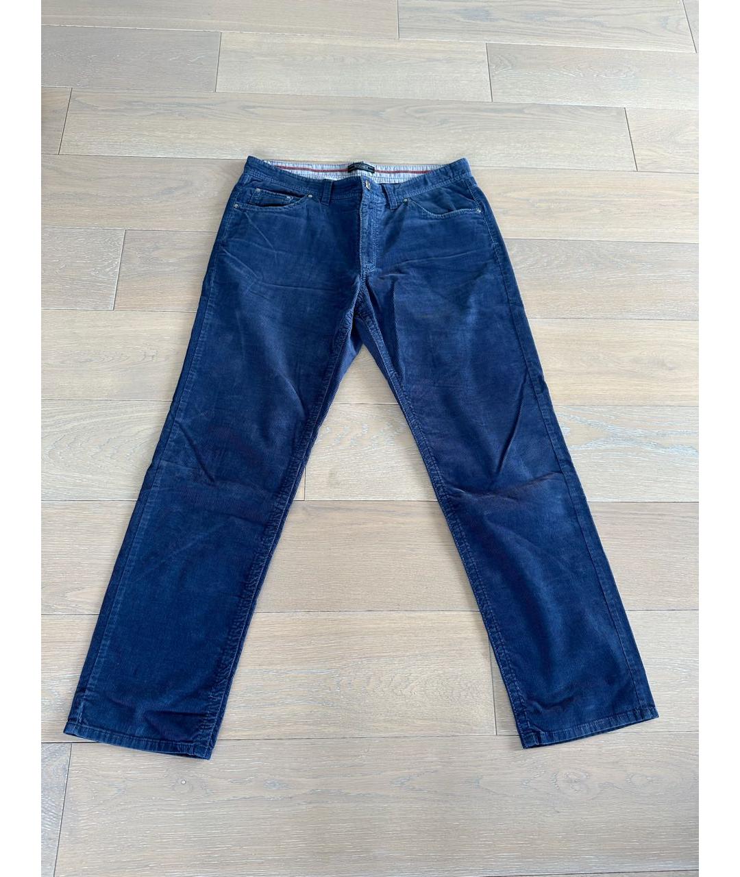 BOGNER Темно-синие велюровые повседневные брюки, фото 4