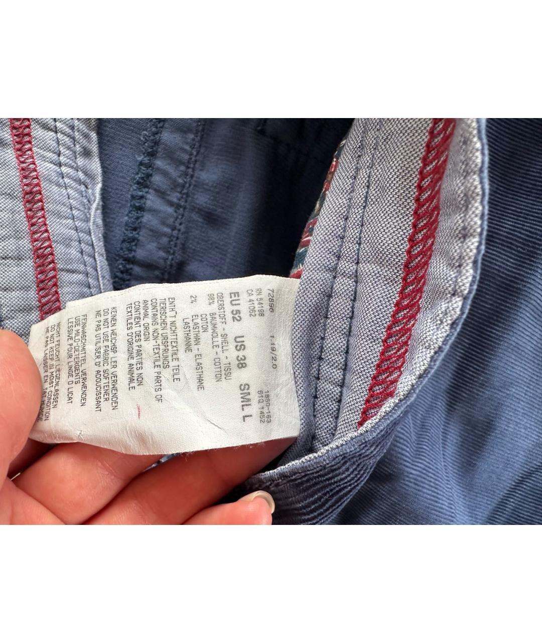 BOGNER Темно-синие велюровые повседневные брюки, фото 3