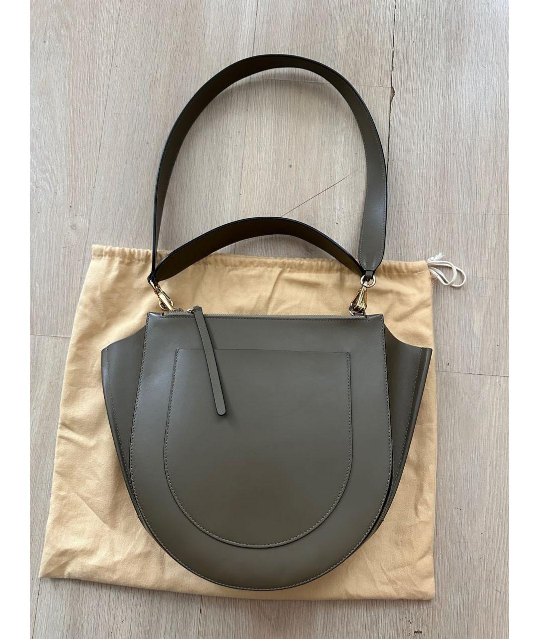 WANDLER Хаки кожаная сумка через плечо, фото 3