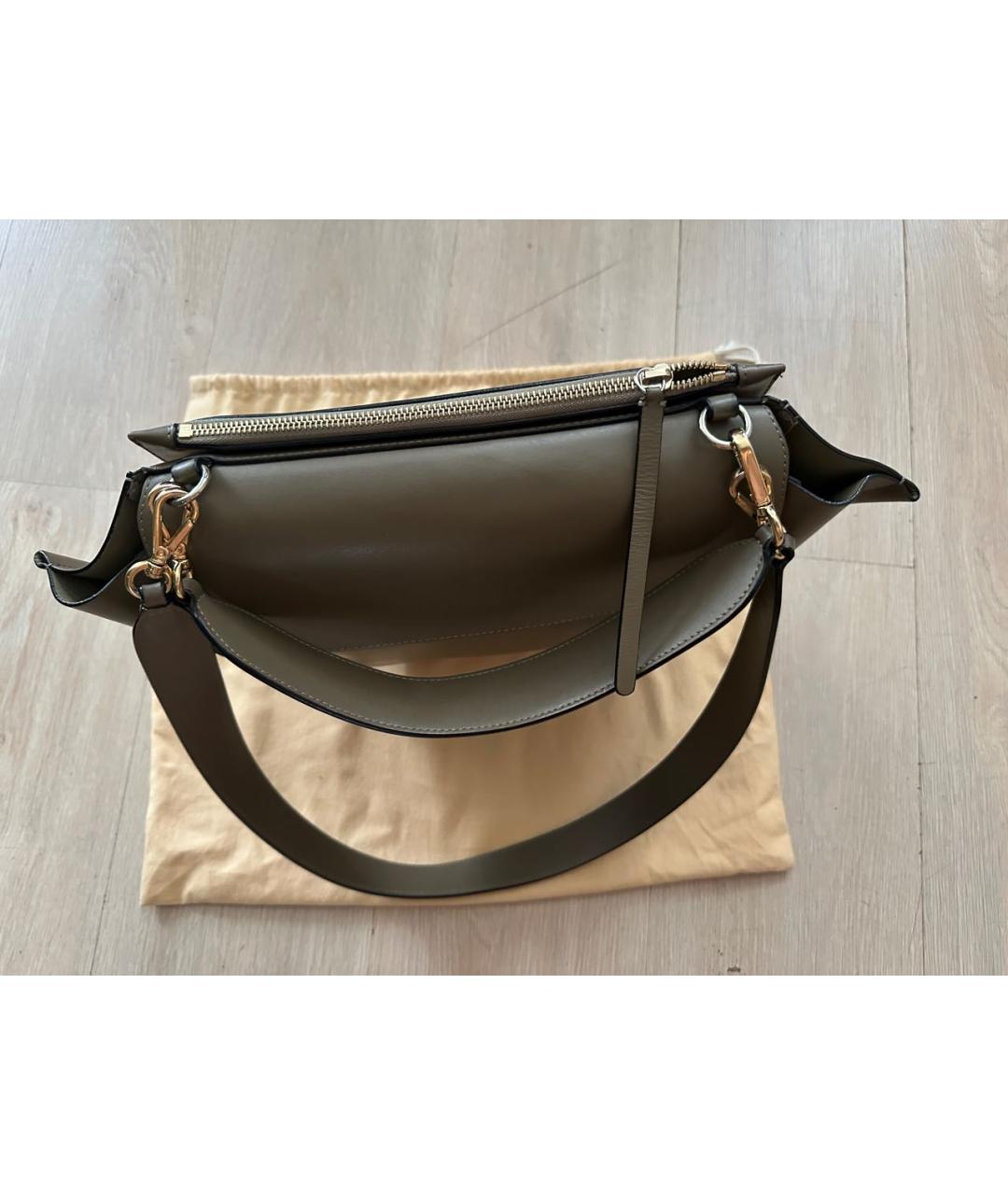 WANDLER Хаки кожаная сумка через плечо, фото 2