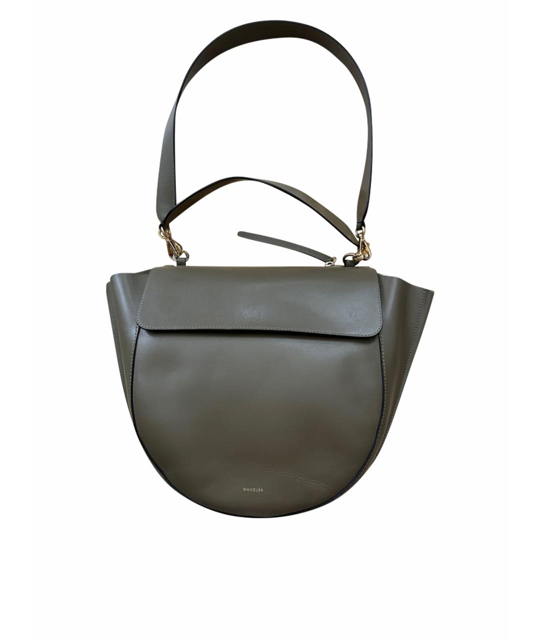 WANDLER Хаки кожаная сумка через плечо, фото 1