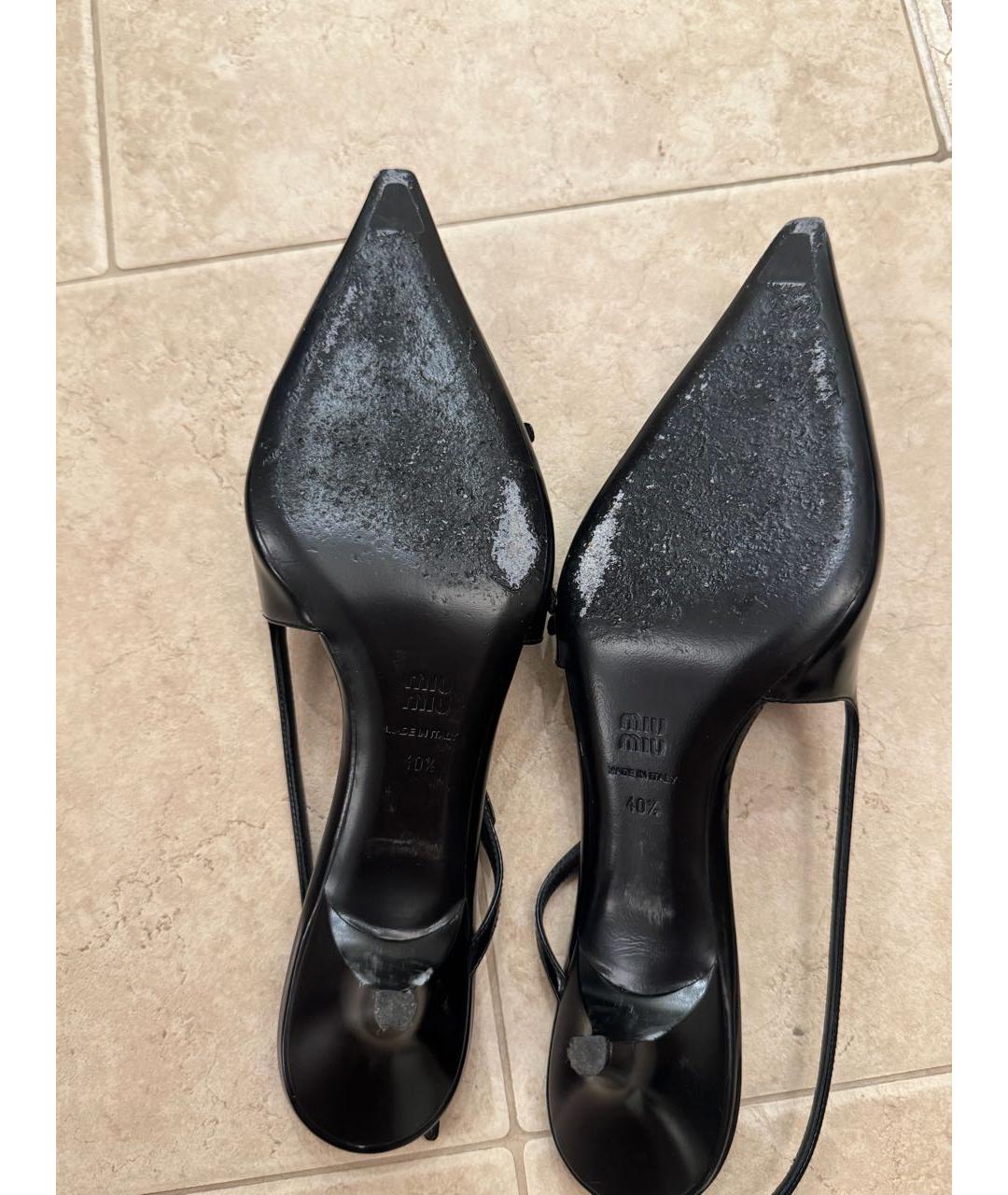 MIU MIU Черные кожаные туфли, фото 5