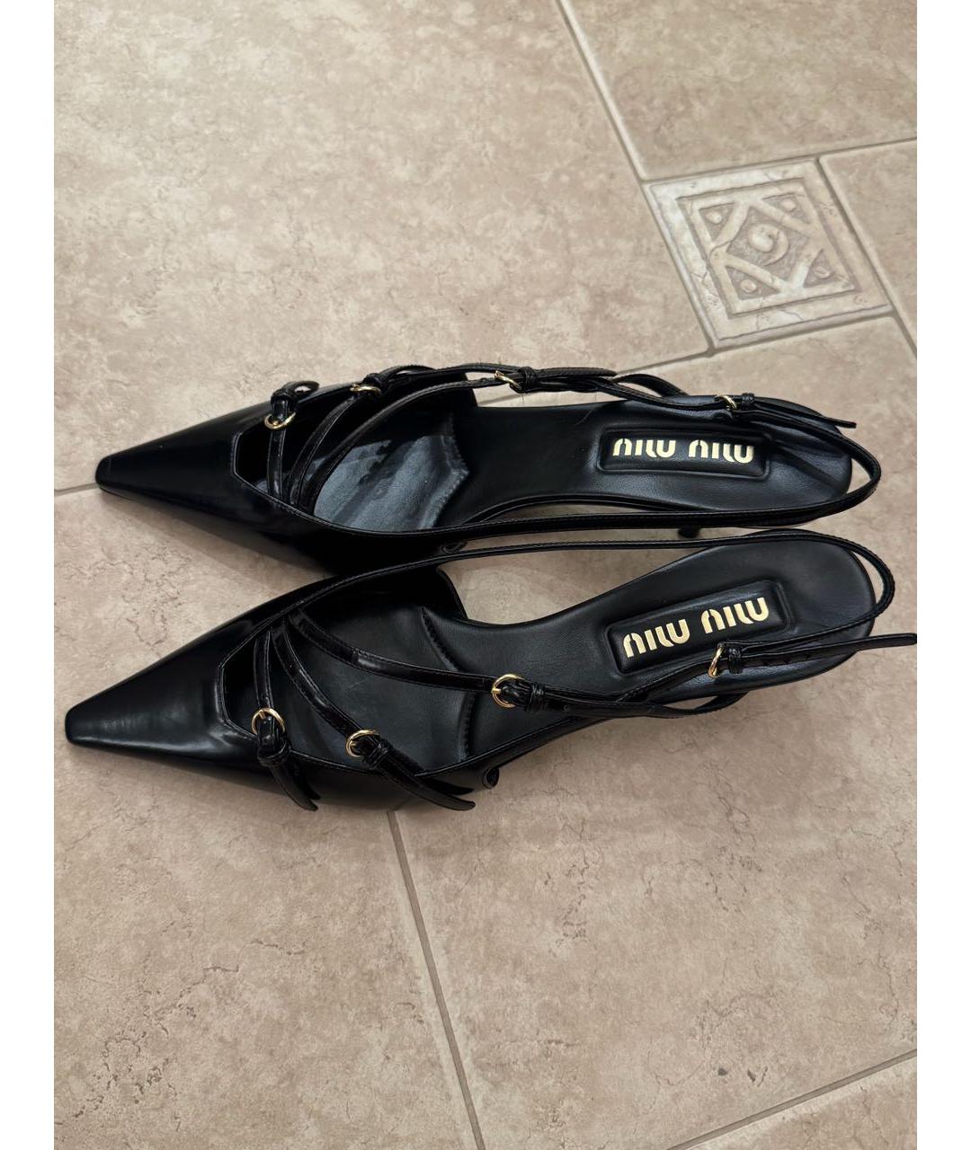 MIU MIU Черные кожаные туфли, фото 4