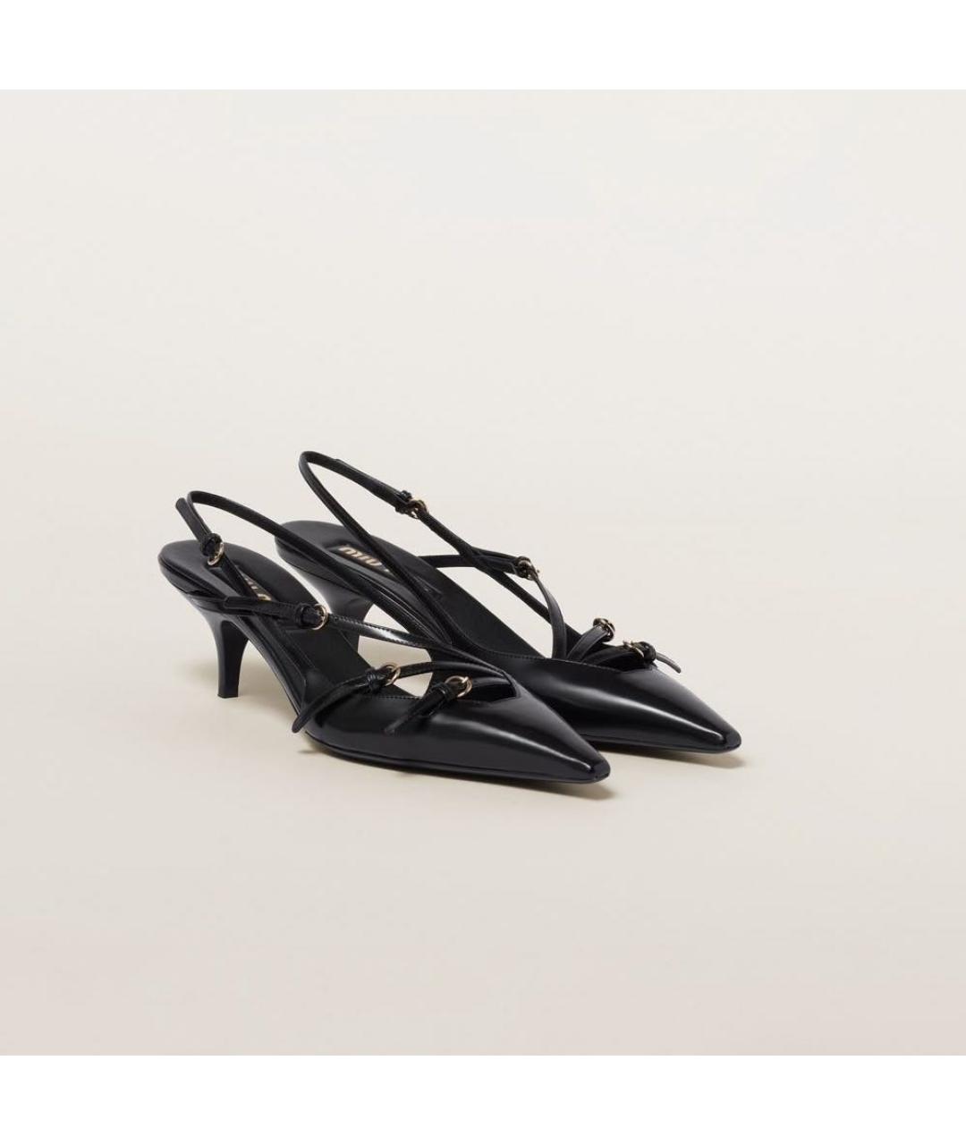 MIU MIU Черные кожаные туфли, фото 2