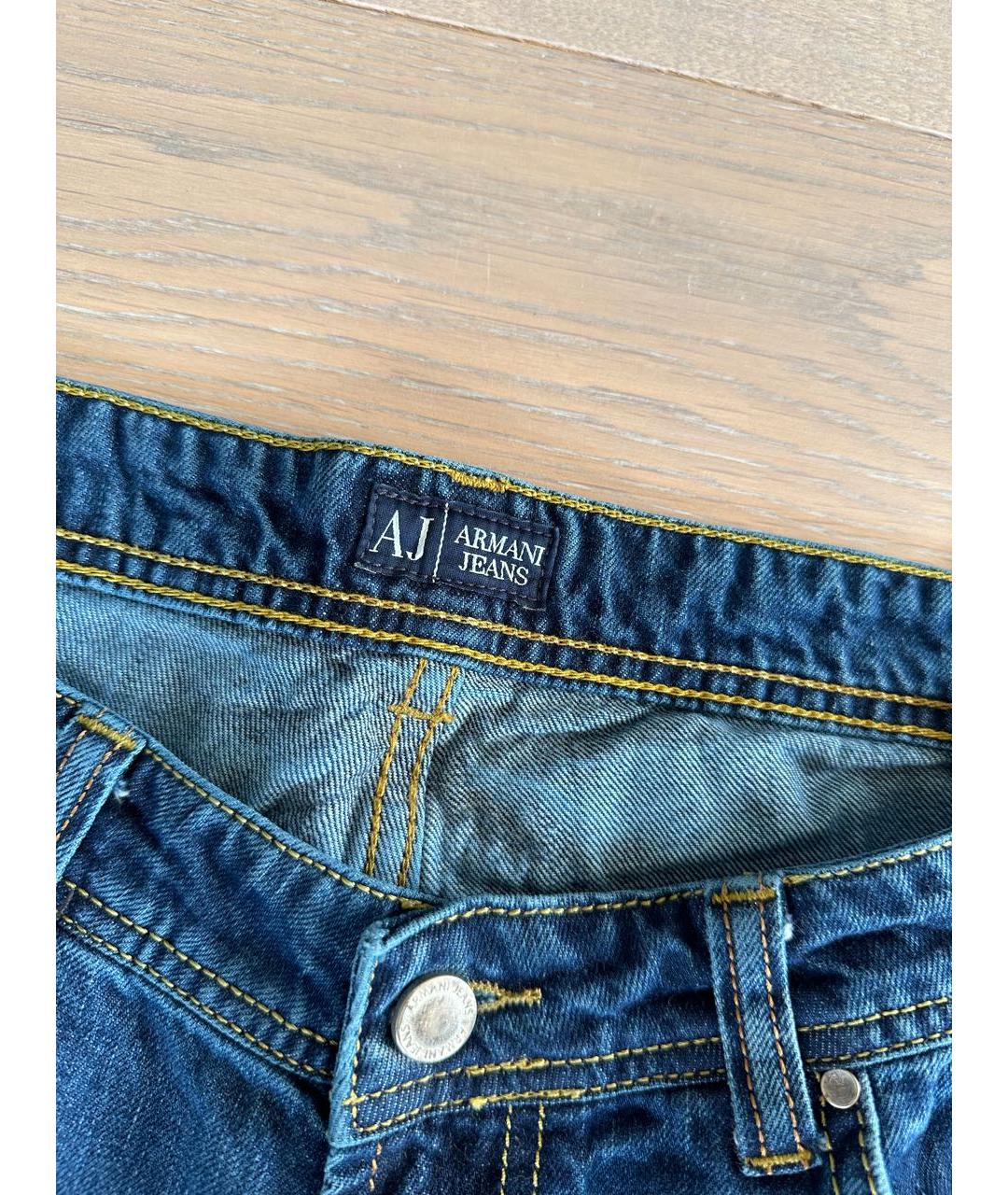 ARMANI JEANS Синие прямые джинсы, фото 3