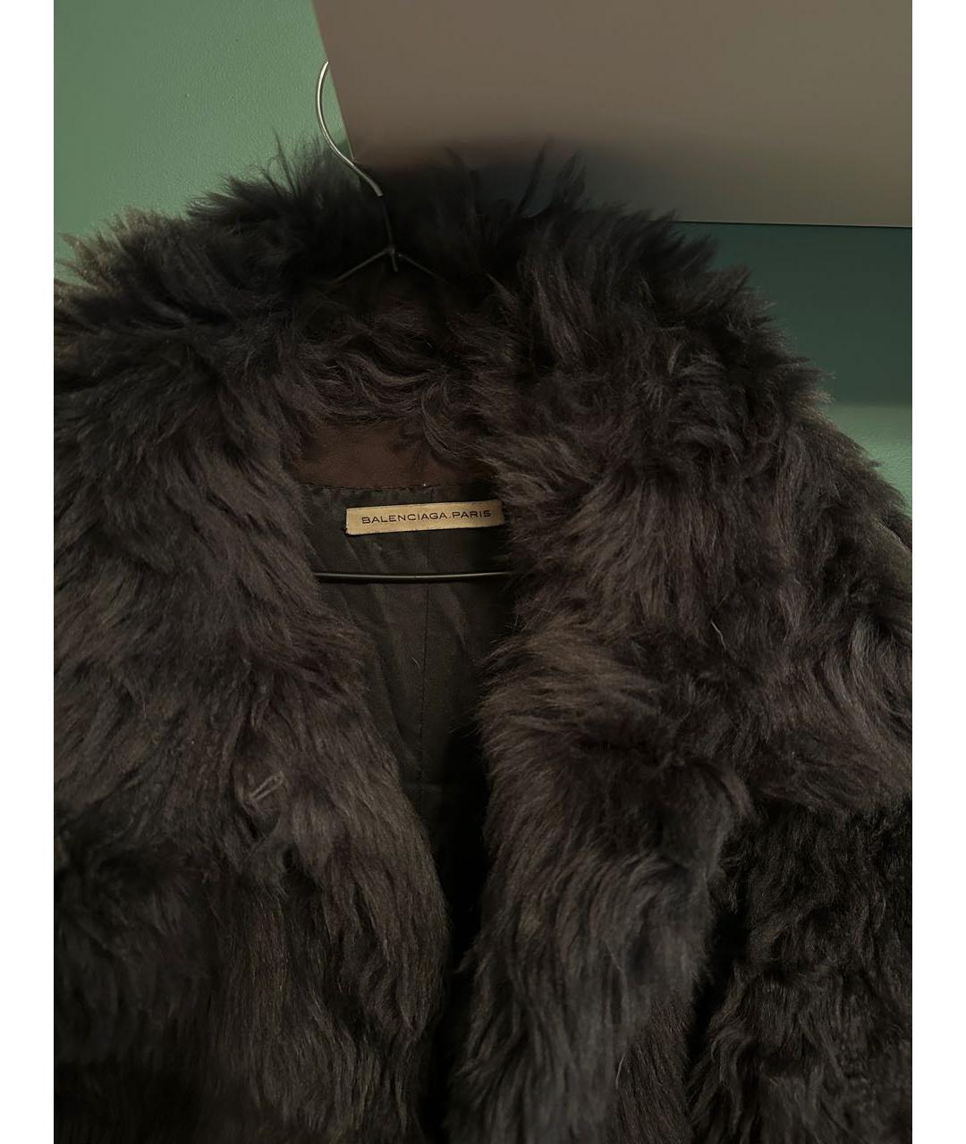 BALENCIAGA Антрацитовая меховая шуба, фото 3