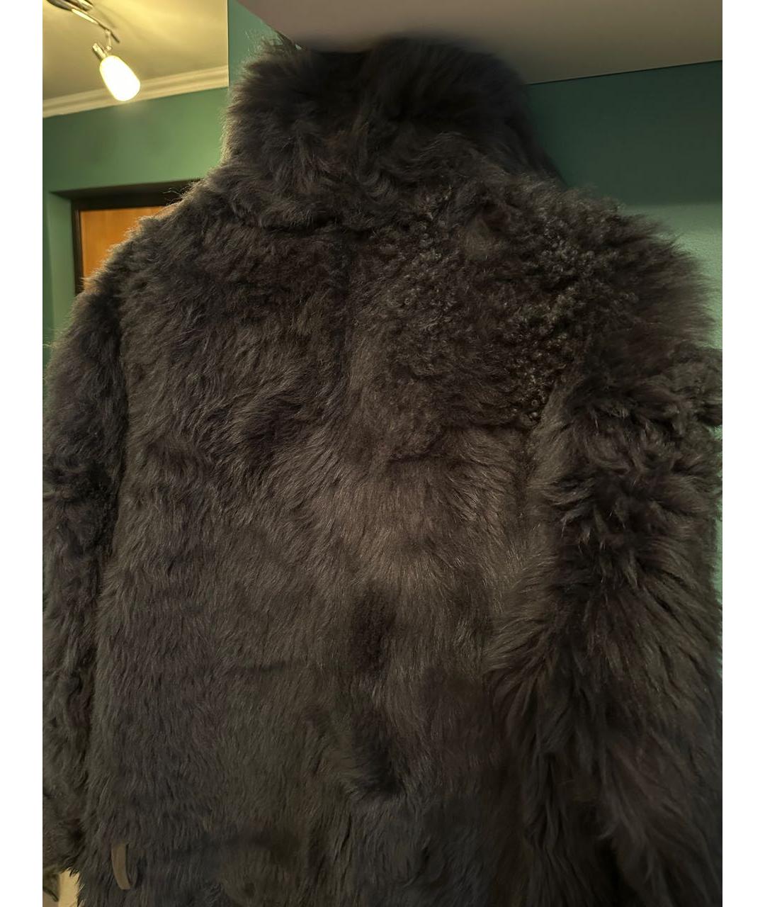 BALENCIAGA Антрацитовая меховая шуба, фото 4