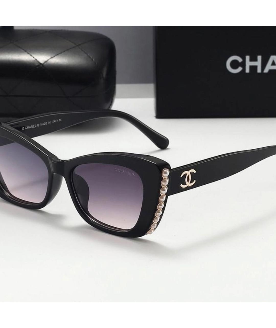 CHANEL Черные пластиковые солнцезащитные очки, фото 4