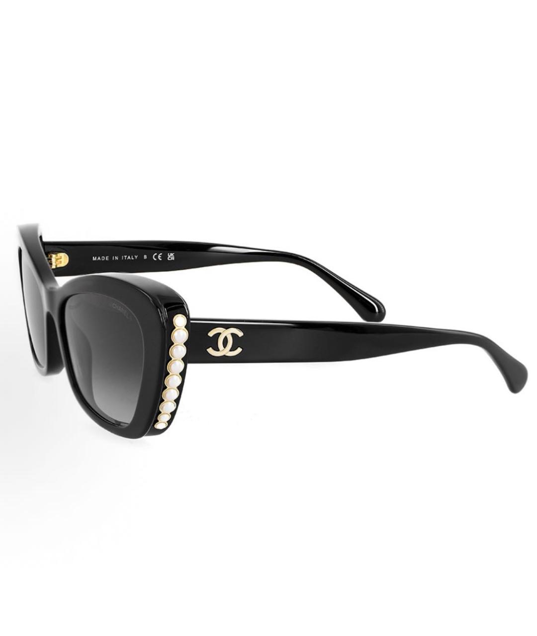 CHANEL Черные пластиковые солнцезащитные очки, фото 5