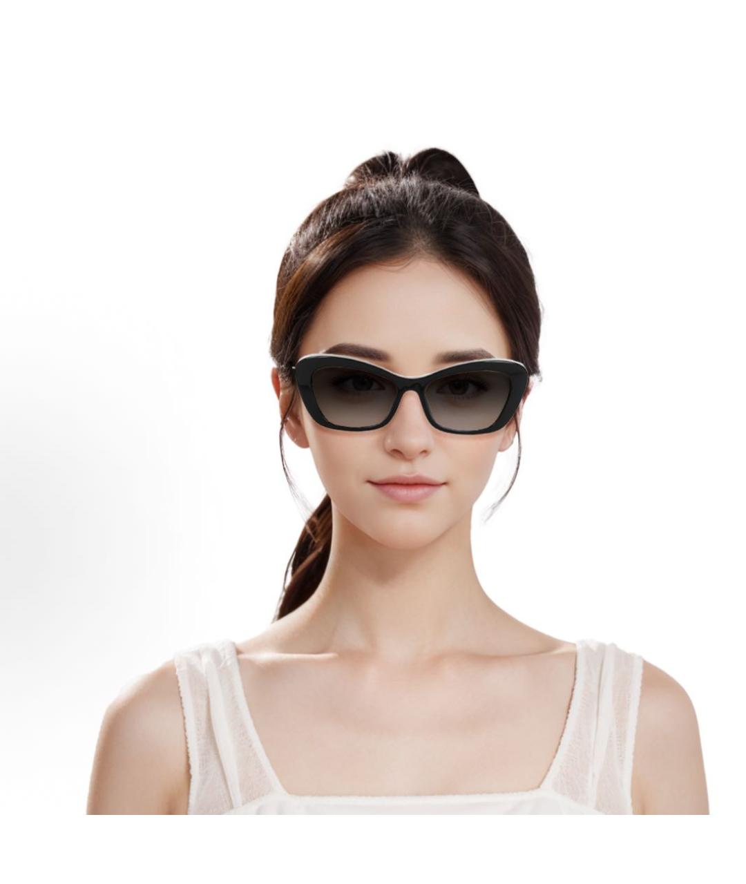 CHANEL Черные пластиковые солнцезащитные очки, фото 3