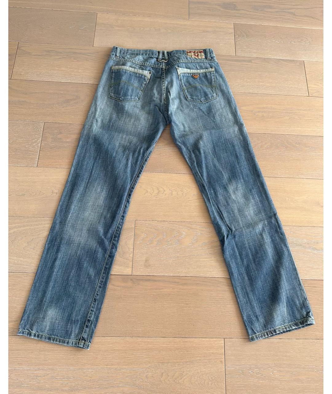 ARMANI JEANS Голубые прямые джинсы, фото 2