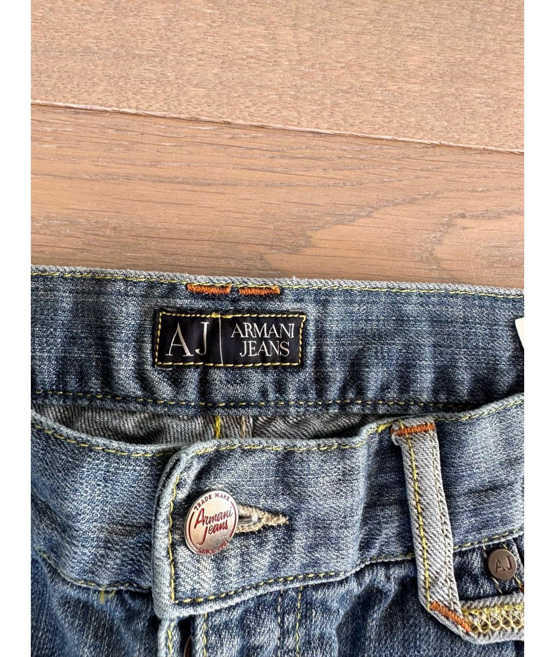 ARMANI JEANS Голубые прямые джинсы, фото 3
