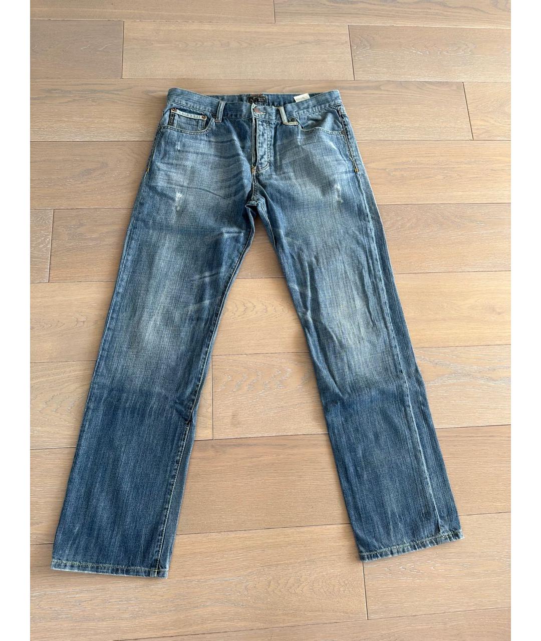 ARMANI JEANS Голубые прямые джинсы, фото 5