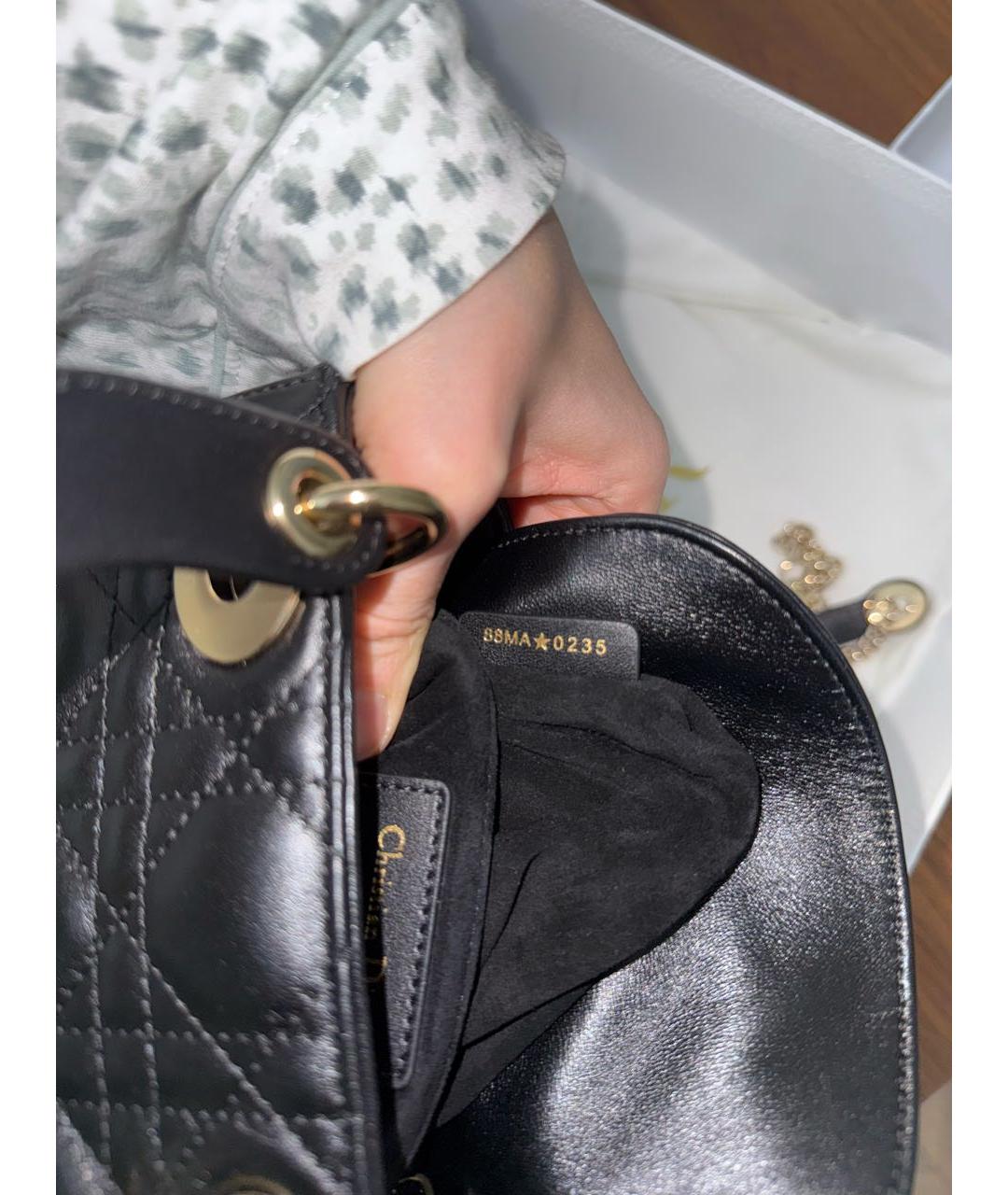 CHRISTIAN DIOR Черная кожаная сумка через плечо, фото 5