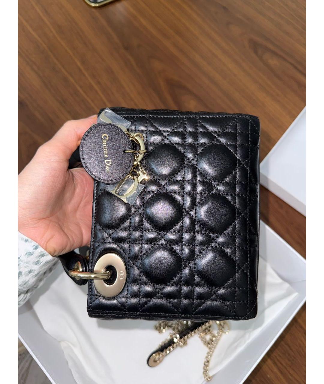 CHRISTIAN DIOR Черная кожаная сумка через плечо, фото 8