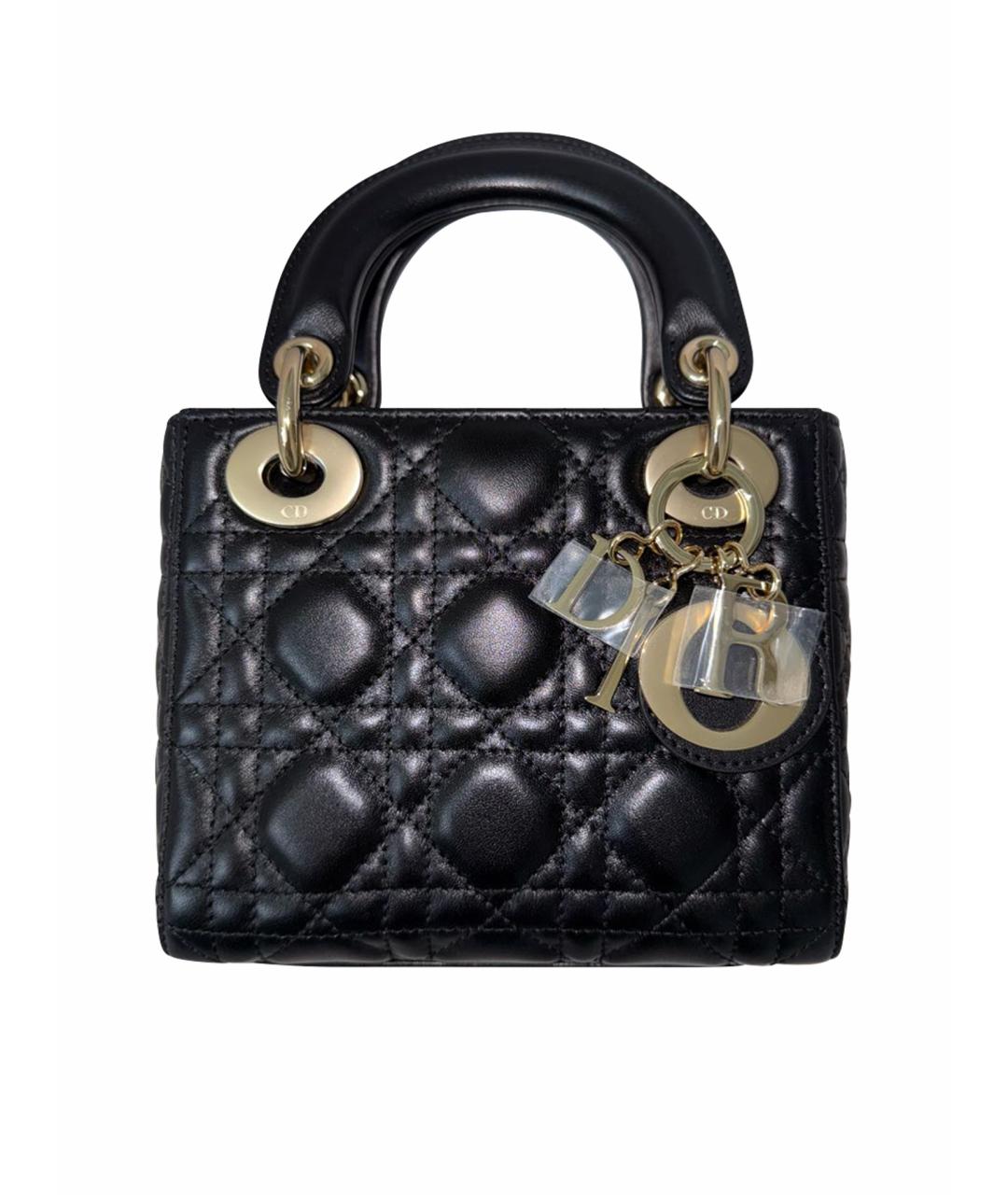 CHRISTIAN DIOR Черная кожаная сумка через плечо, фото 1