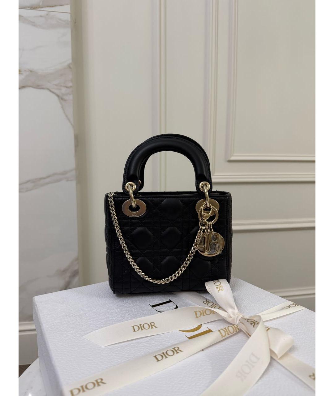 CHRISTIAN DIOR Черная кожаная сумка через плечо, фото 2