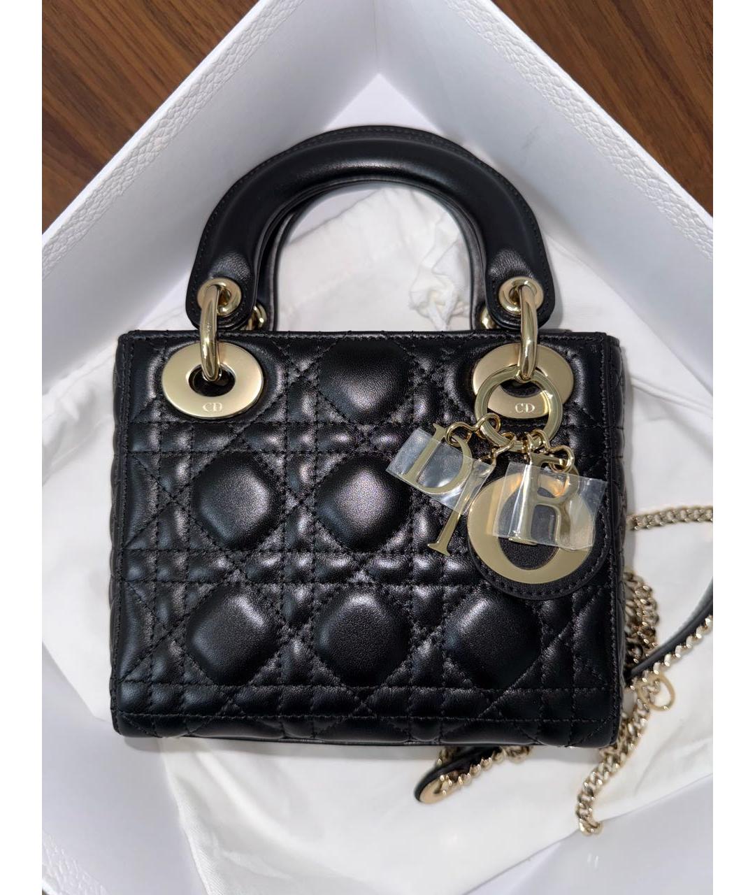 CHRISTIAN DIOR Черная кожаная сумка через плечо, фото 9