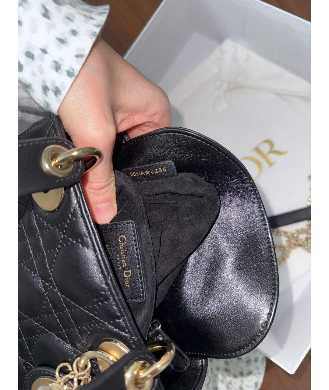 CHRISTIAN DIOR Черная кожаная сумка через плечо, фото 6