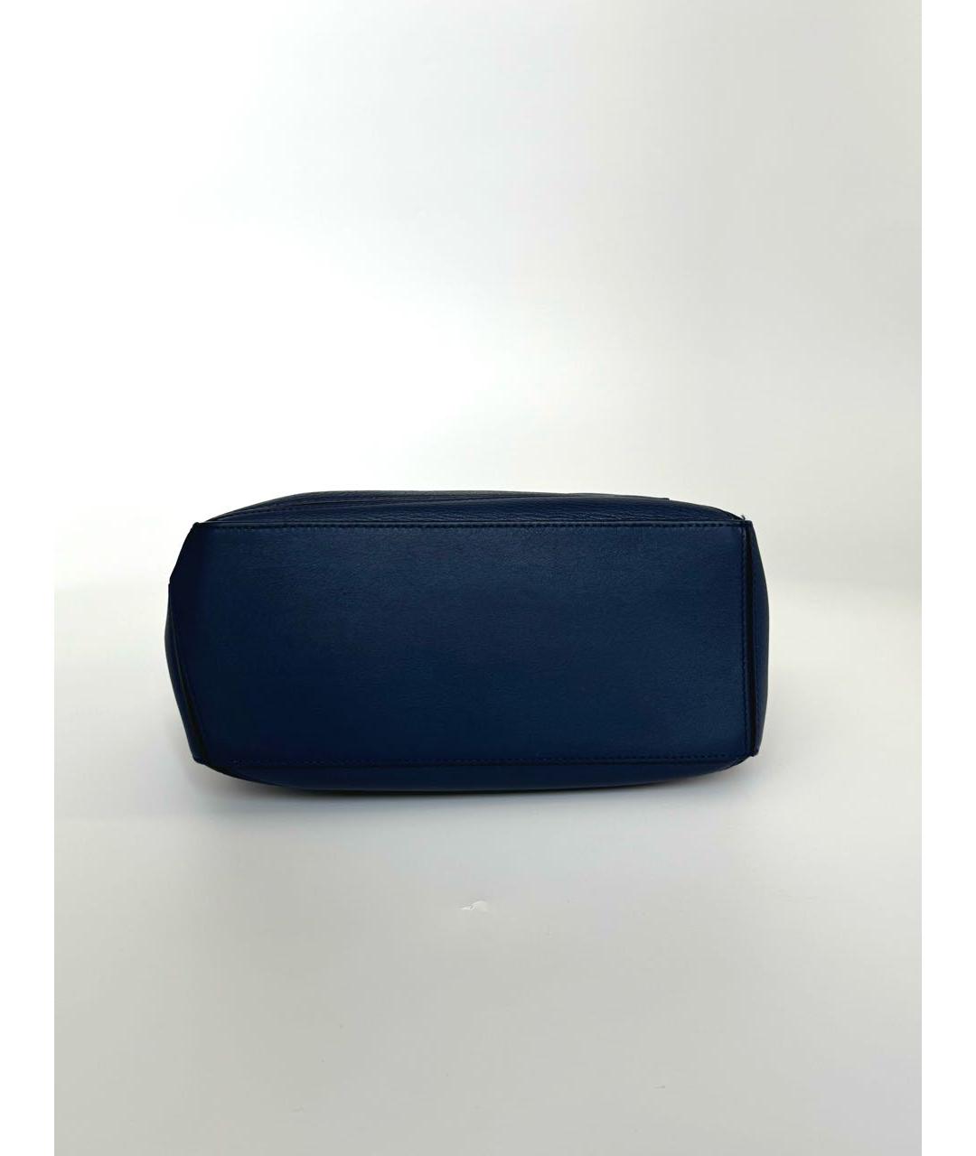 LOEWE Темно-синяя кожаная сумка через плечо, фото 8