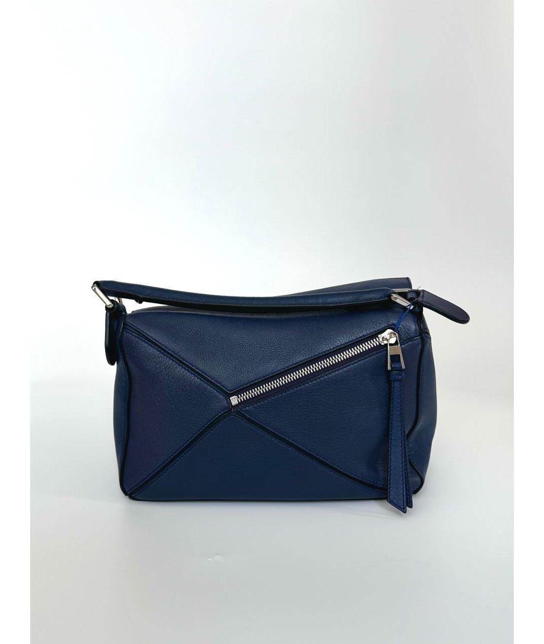 LOEWE Темно-синяя кожаная сумка через плечо, фото 3