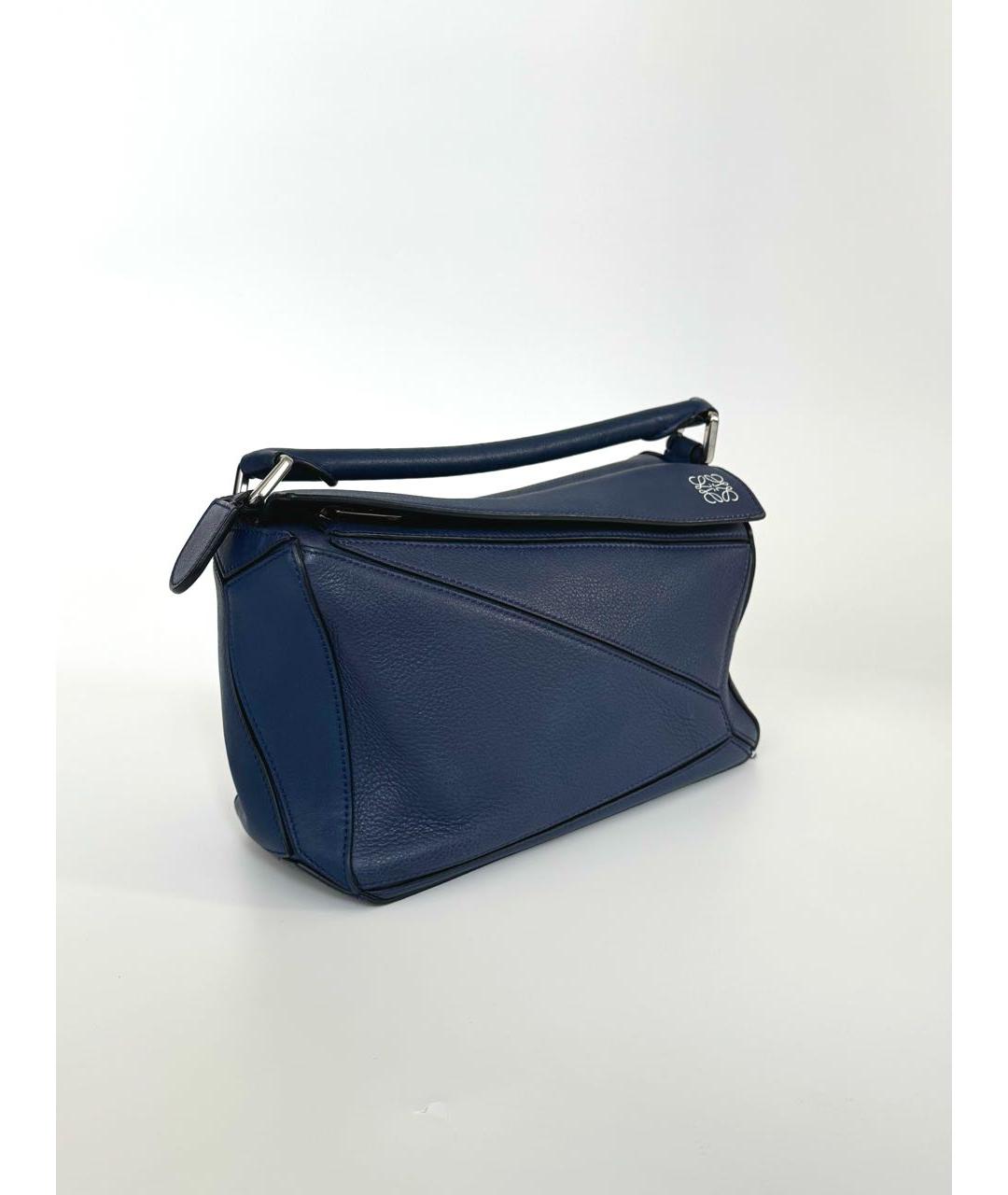 LOEWE Темно-синяя кожаная сумка через плечо, фото 2