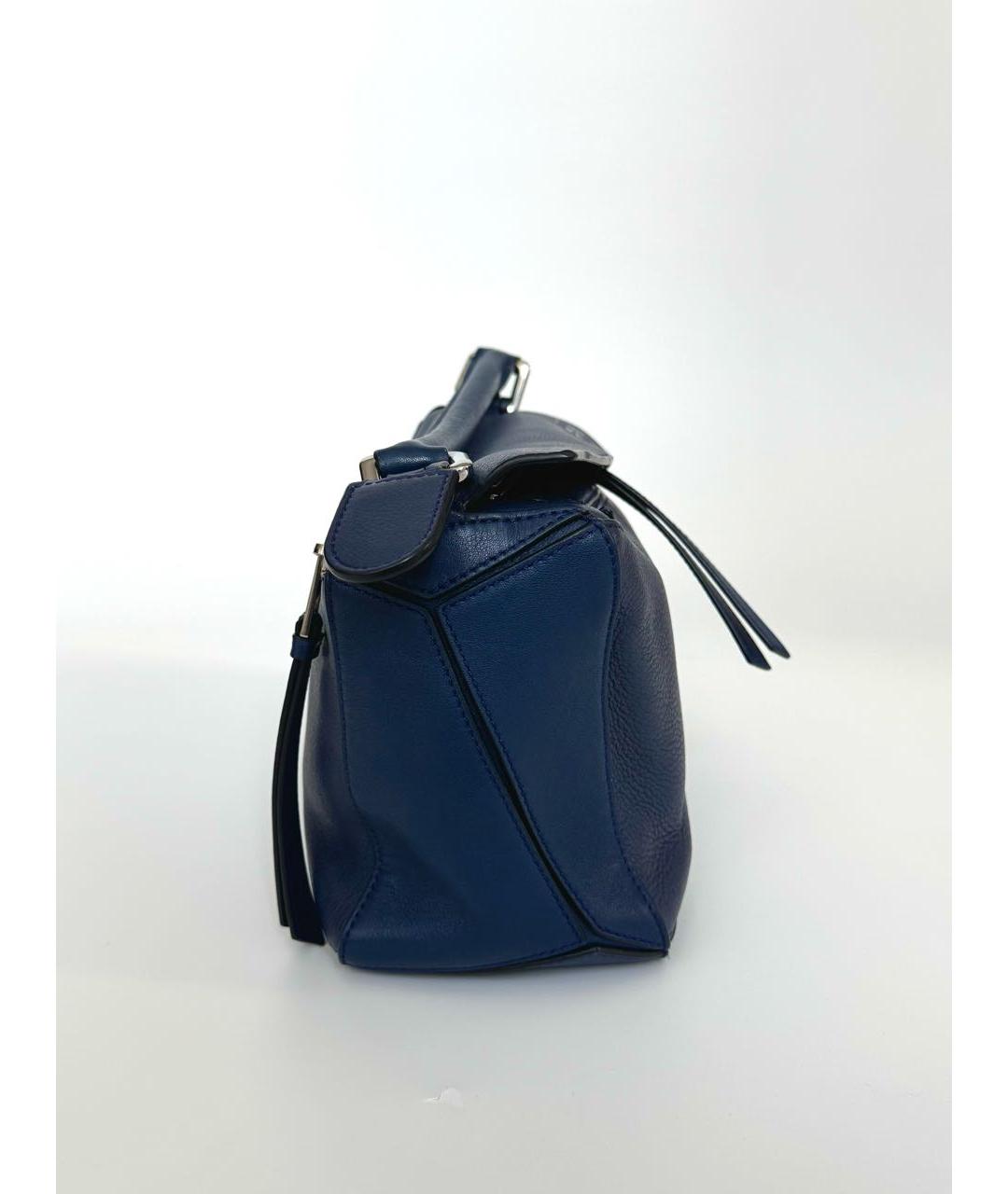 LOEWE Темно-синяя кожаная сумка через плечо, фото 6